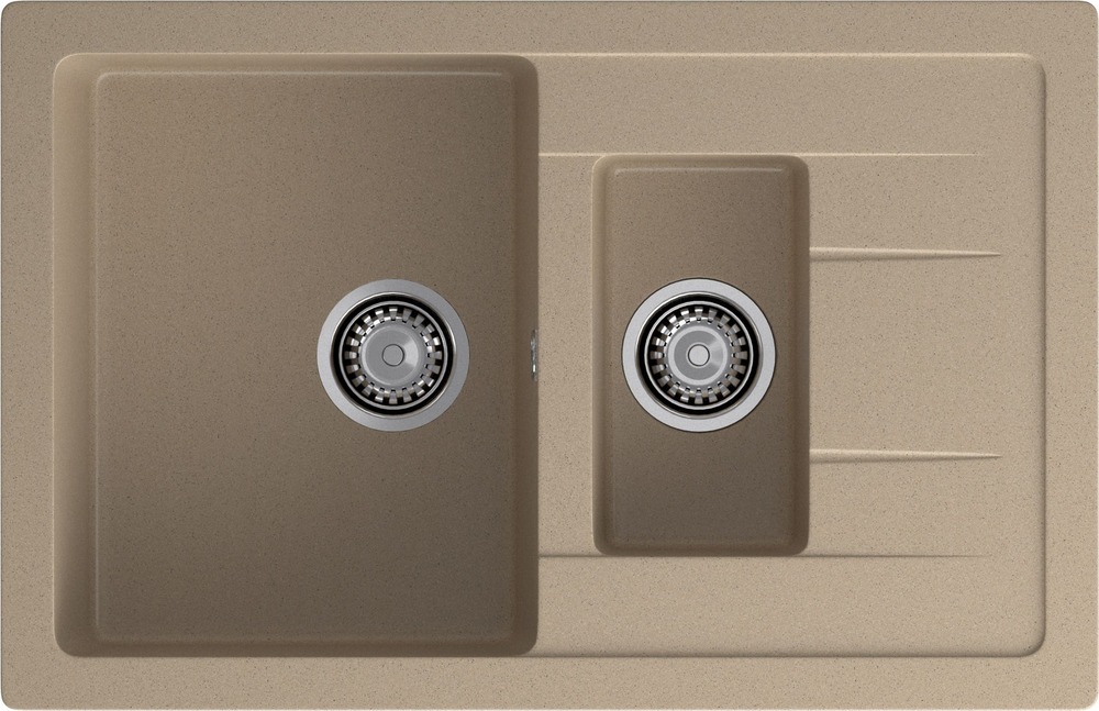 Кухонная мойка GRANFEST QUADRO Q-775KL песочный - фото