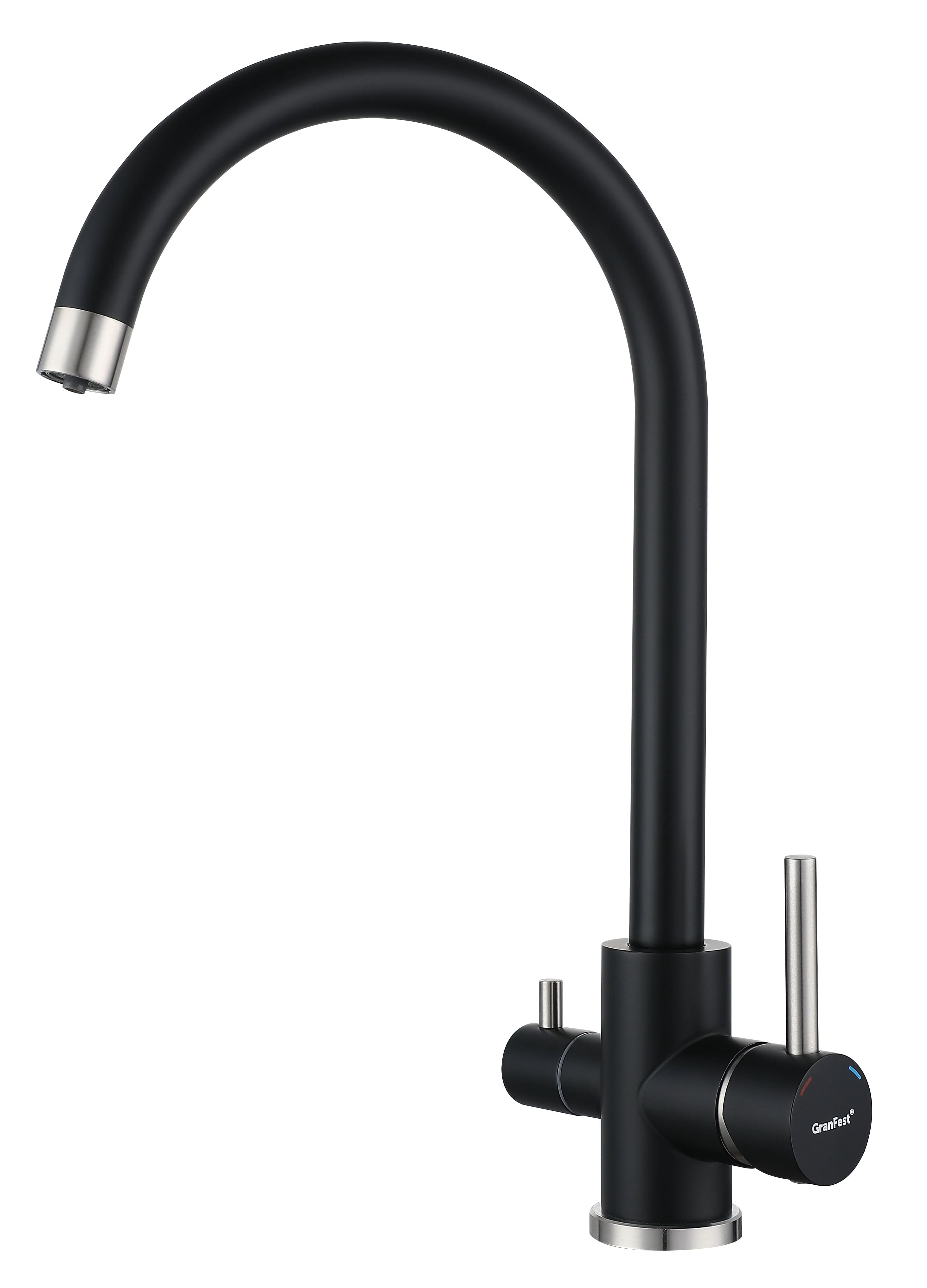 Смеситель для кухни GRANFEST QUARZ Z-5420 черный - фото