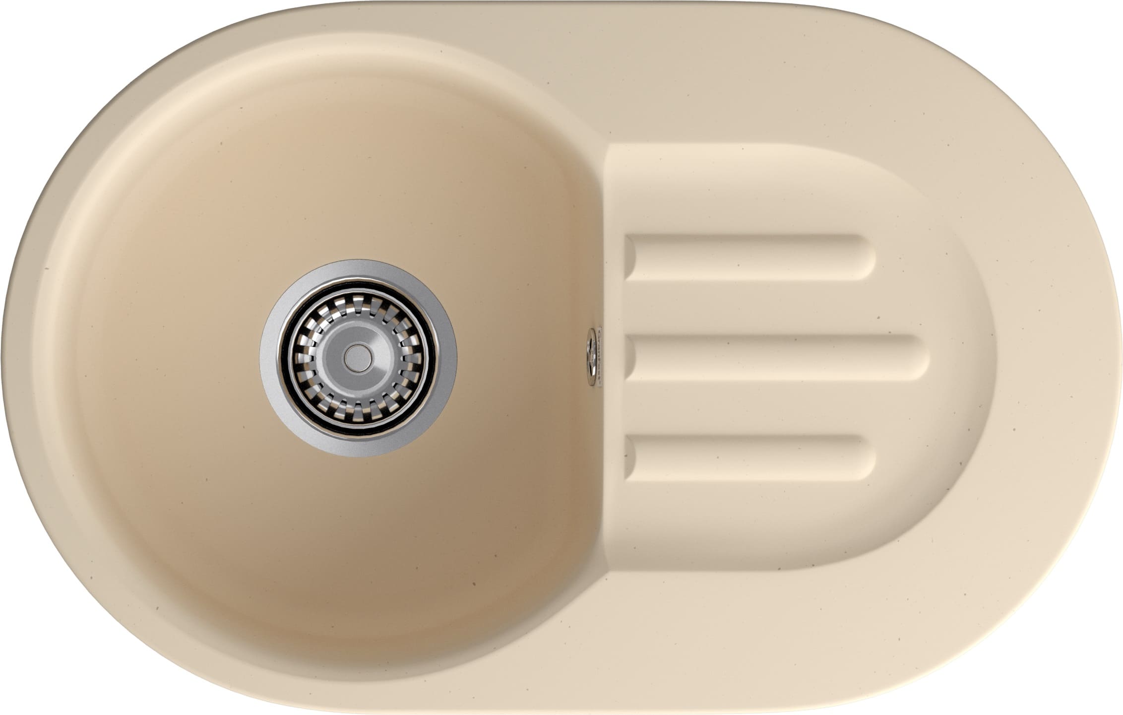 Кухонная мойка GRANFEST SMART SM-685L бежевый + сифон - фото