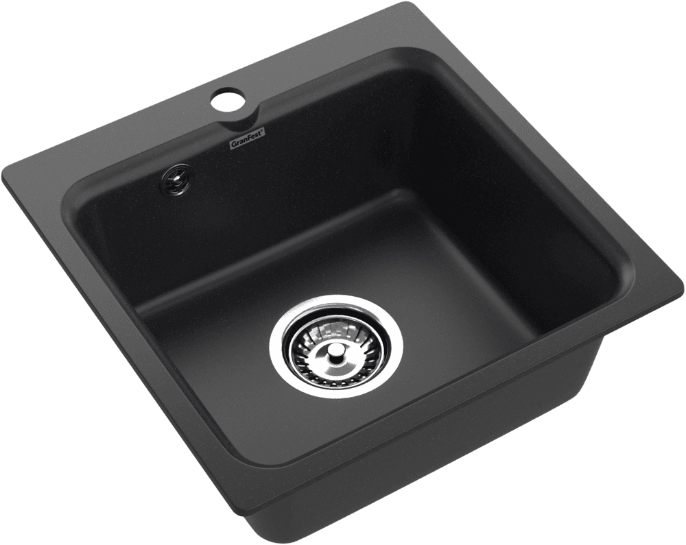 Кухонная мойка GRANFEST SMART SM-430 черный + сифон - фото2