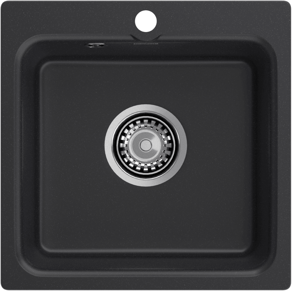 Кухонная мойка GRANFEST SMART SM-430 черный + сифон - фото