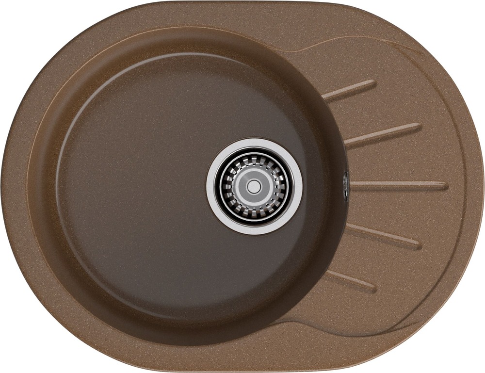 Кухонная мойка GRANFEST RONDO R-580L терракот - фото