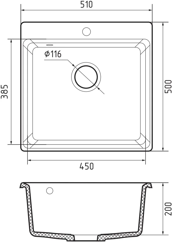 Кухонная мойка GRANFEST LEVEL LV-510 кашемир - фото3