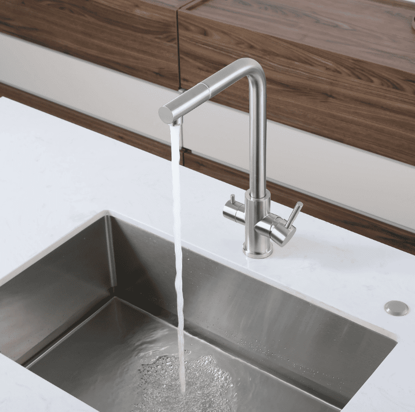 Смеситель для кухни GRANFEST QUARZ Z-5421 нержавейка - фото3