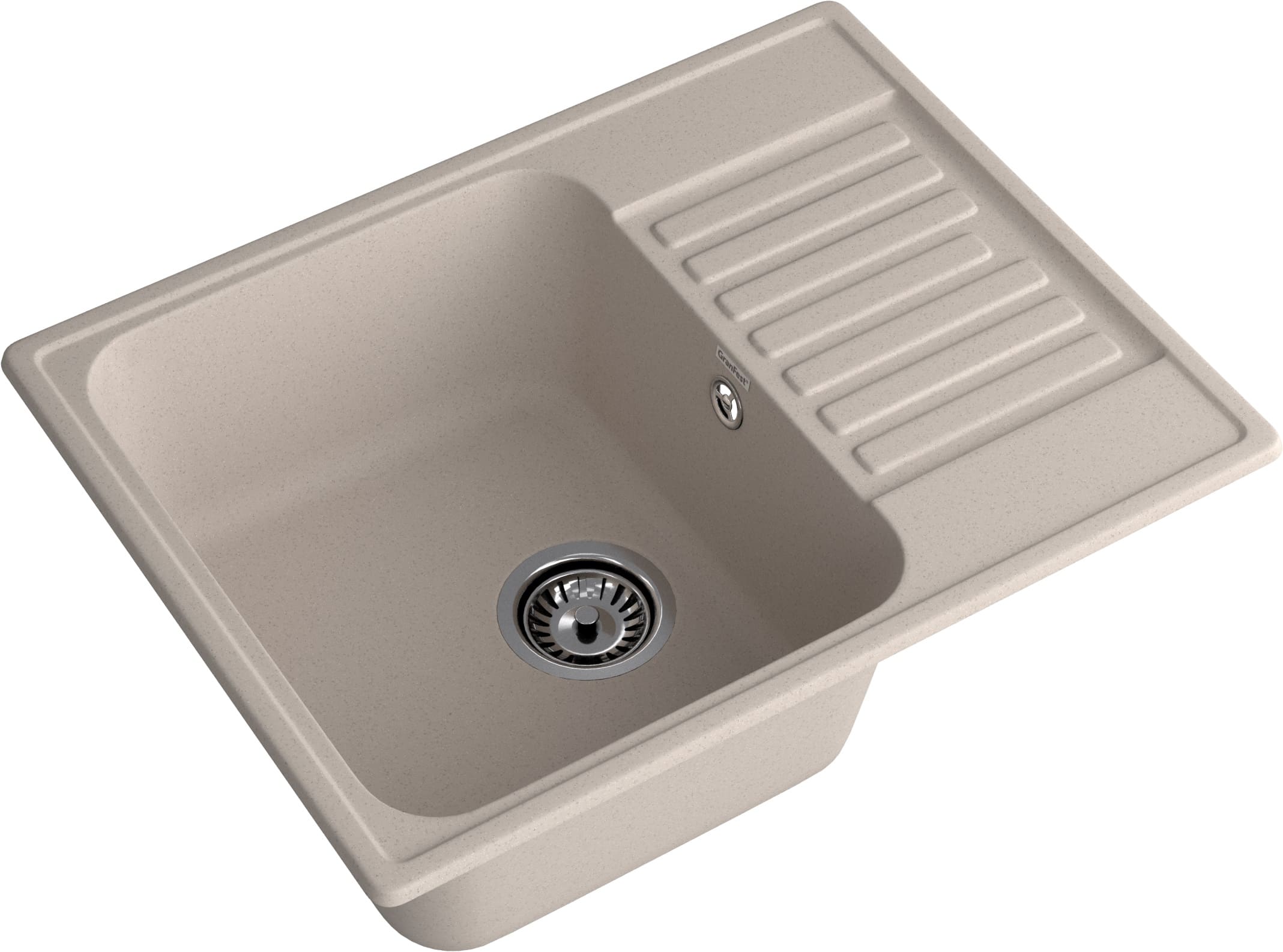 Кухонная мойка GRANFEST QUARZ Z-13 песочный + сифон - фото2
