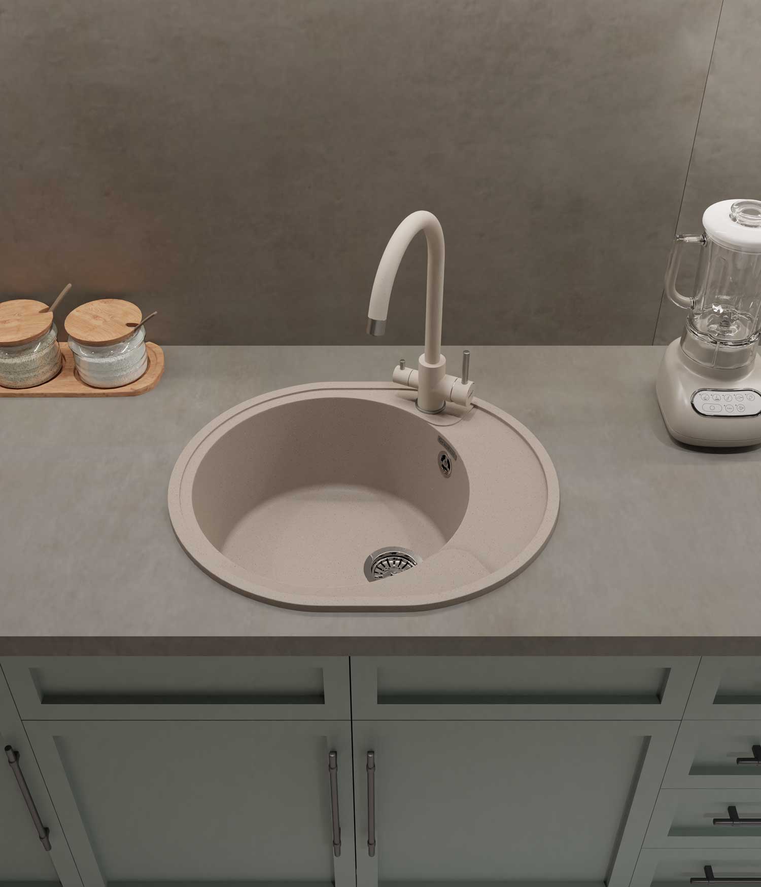 Смеситель для кухни GRANFEST QUARZ Z-5420 песочный - фото3