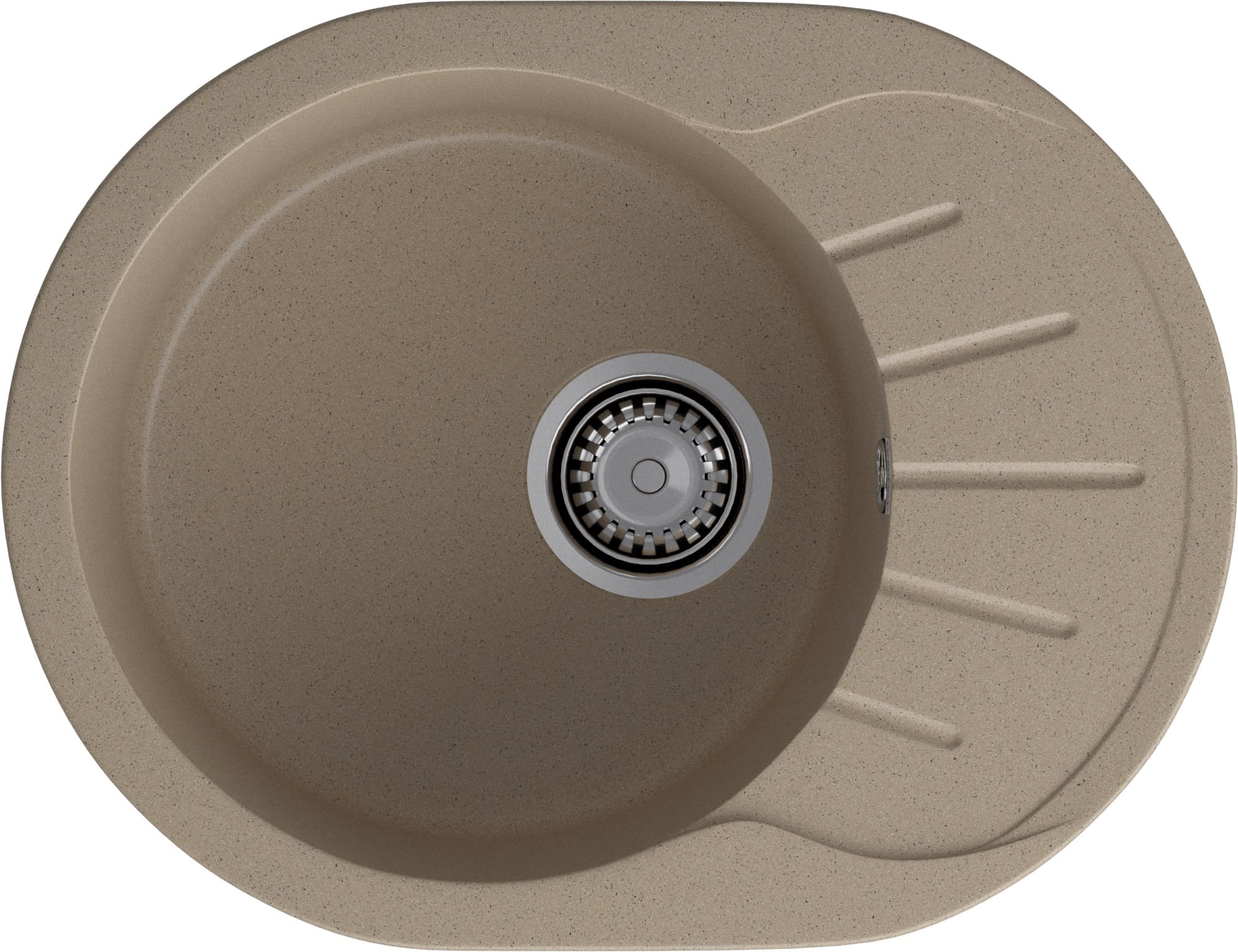 Кухонная мойка GRANFEST RONDO R-580L песочный - фото