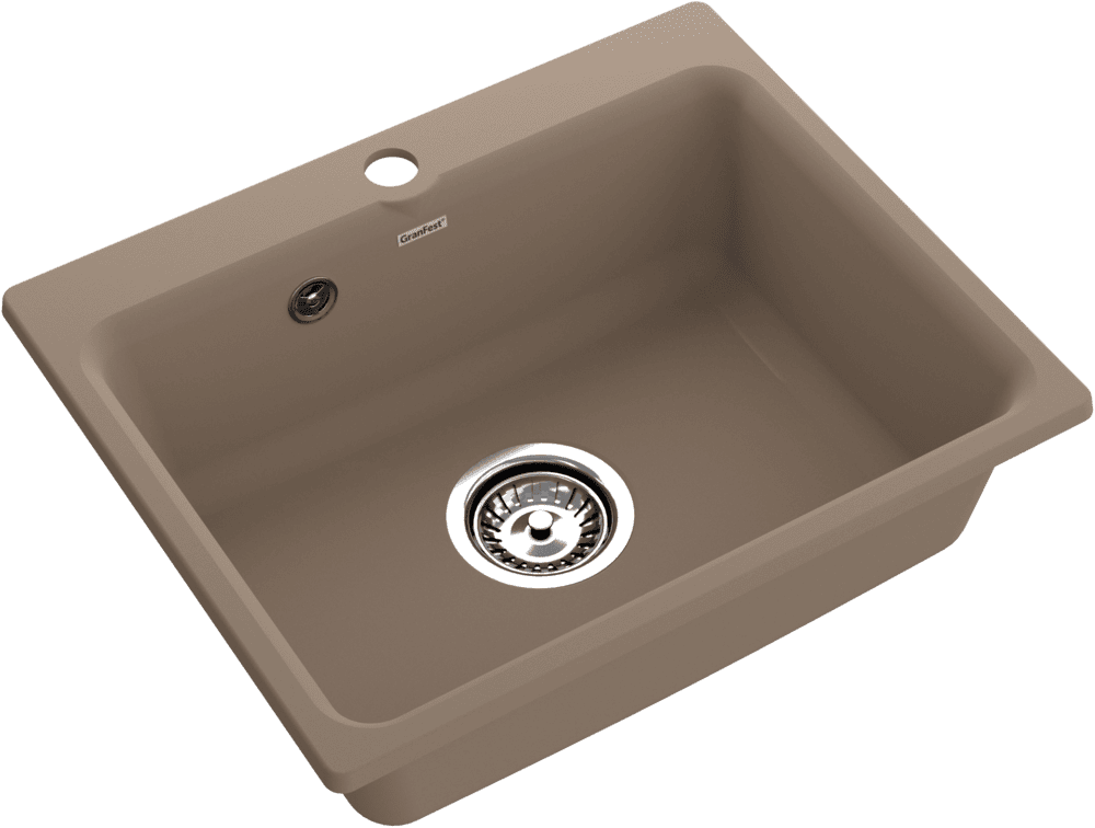 Кухонная мойка GRANFEST SMART SM-520 песочный + сифон - фото2