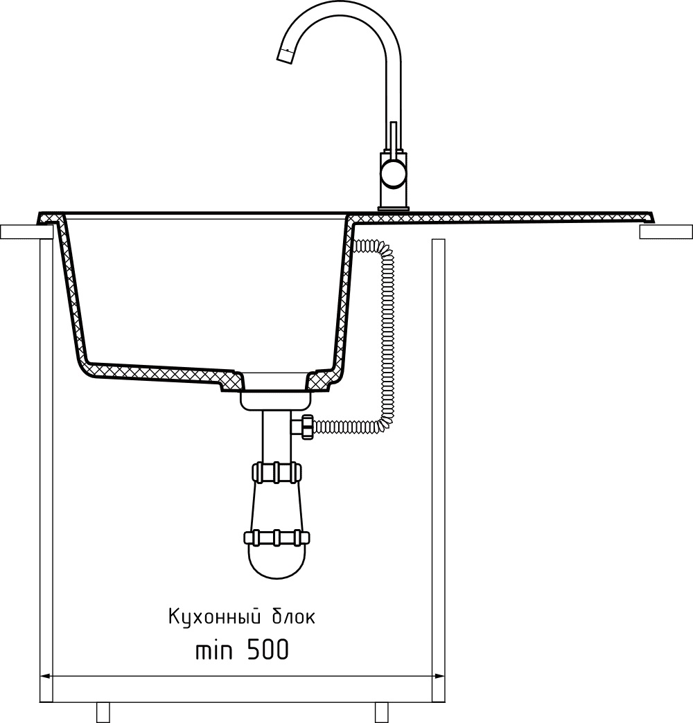 Кухонная мойка GRANFEST QUADRO Q-780L терракот - фото4