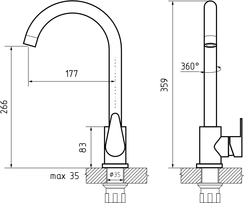 Смеситель для кухни GRANFEST QUARZ Z-5412 белый - фото2