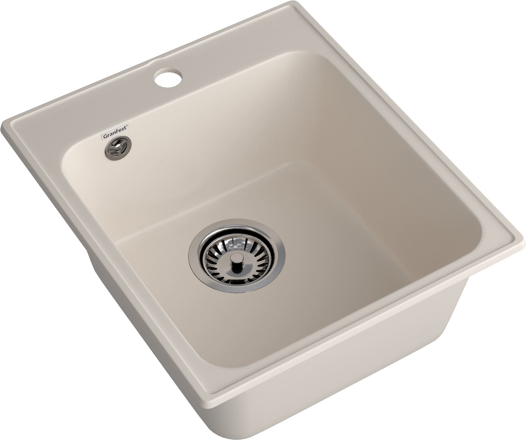 Кухонная мойка GRANFEST QUARZ Z-17 белый + сифон - фото2