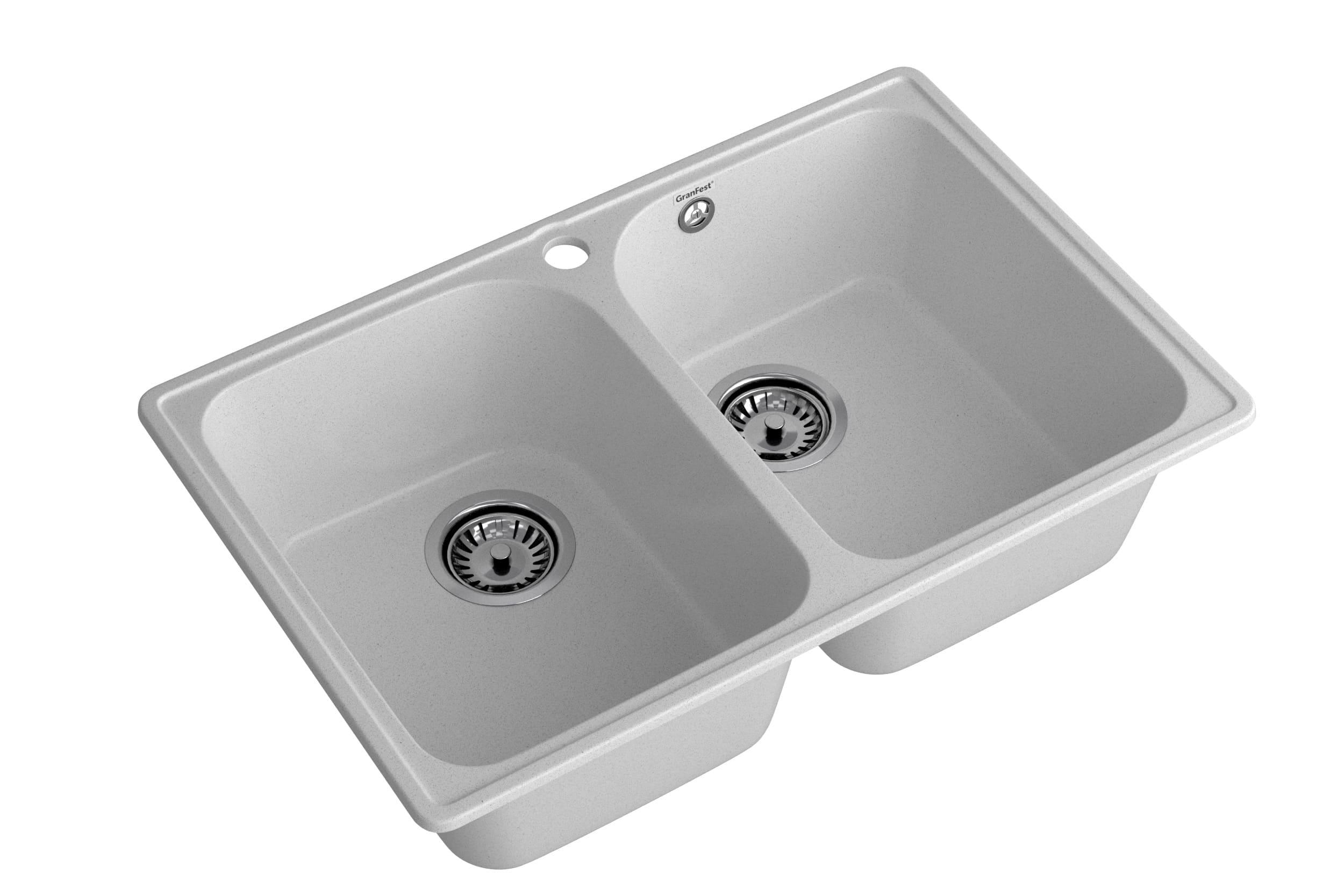 Кухонная мойка GRANFEST QUARZ Z-15 серый + сифон - фото2