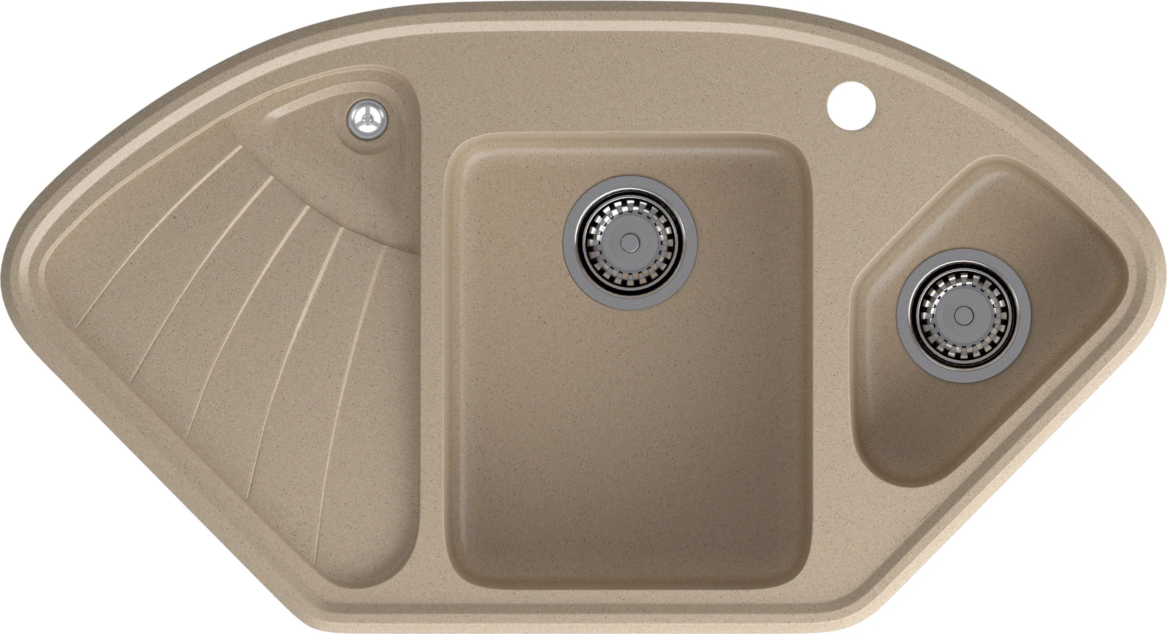Кухонная мойка GRANFEST CORNER C-1040E песочный - фото