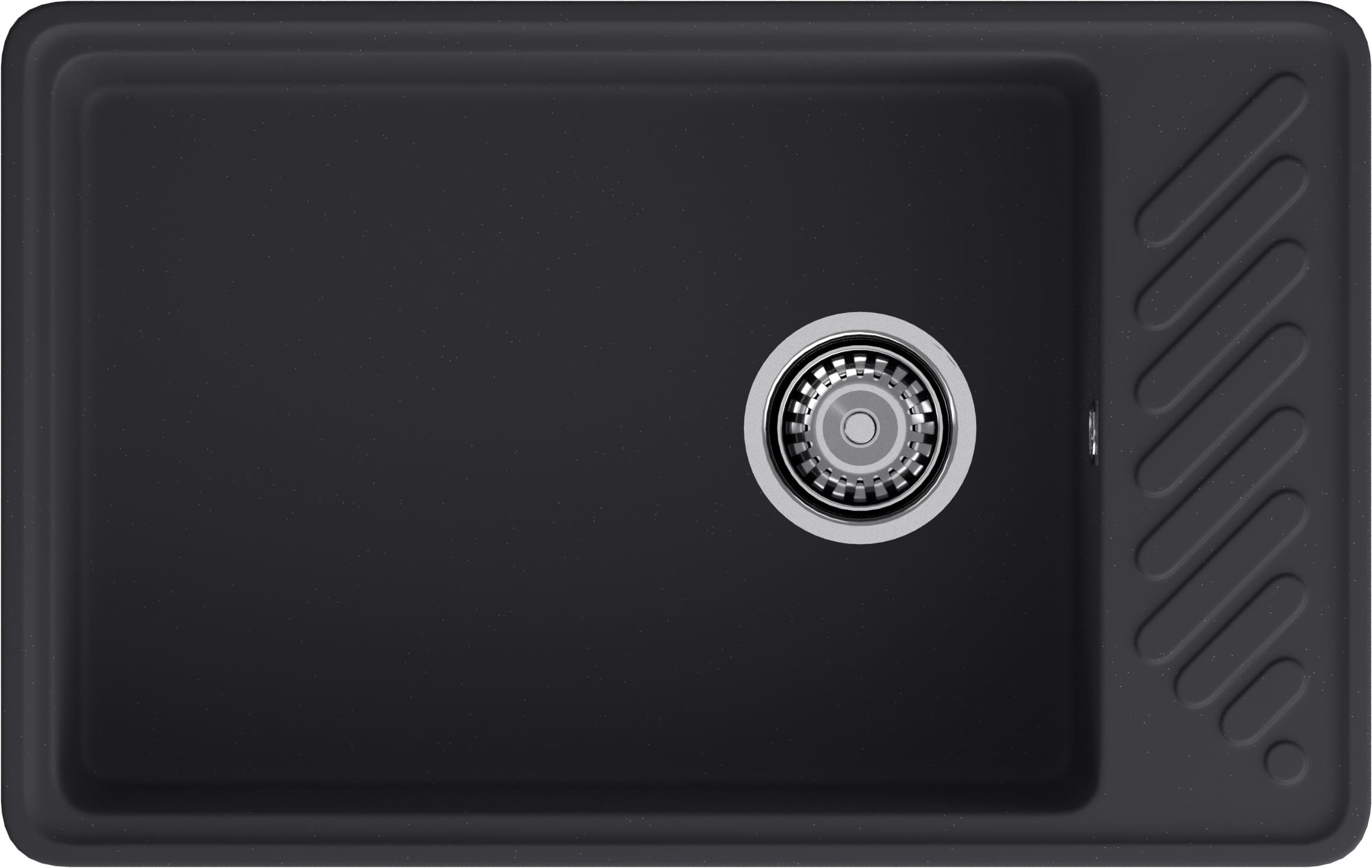 Кухонная мойка GRANFEST QUARZ ZL-51 черный + сифон - фото