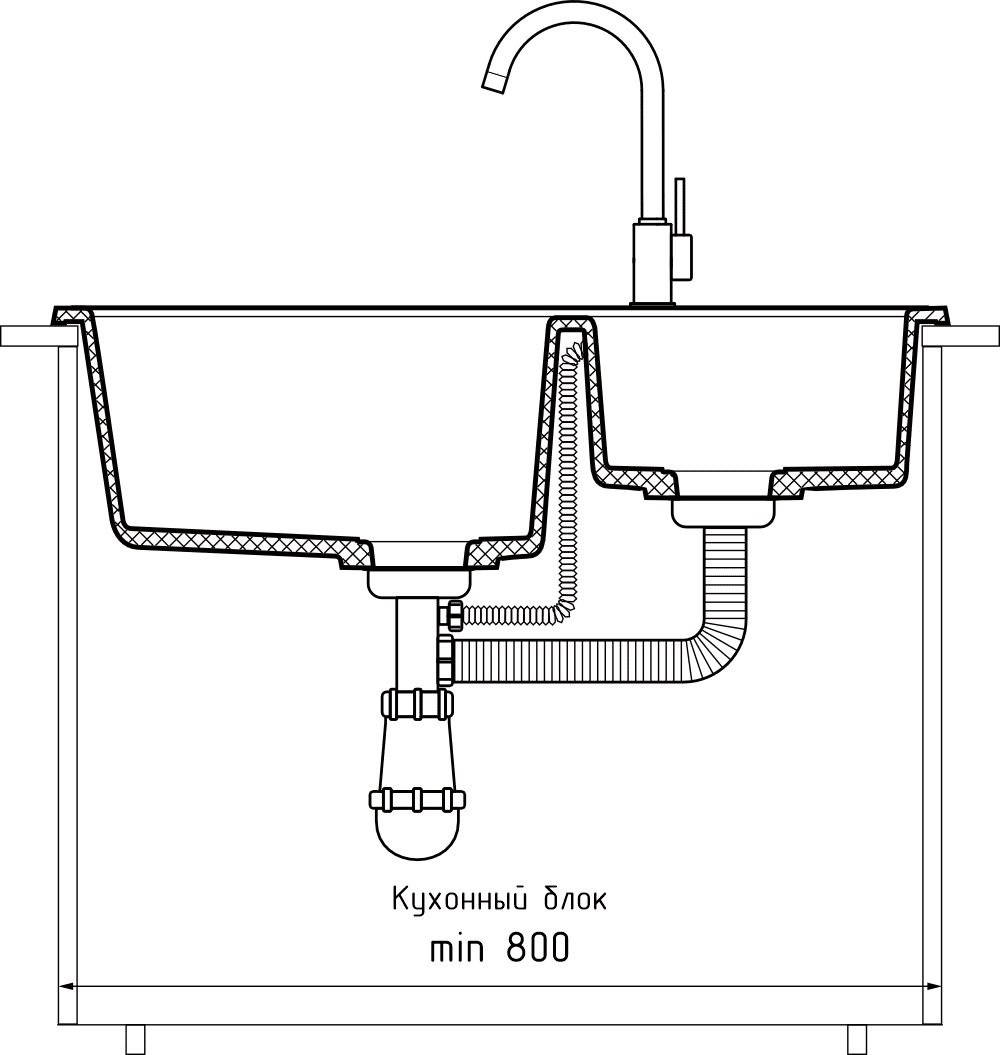 Кухонная мойка GRANFEST PRACTIK P-780K терракот - фото4