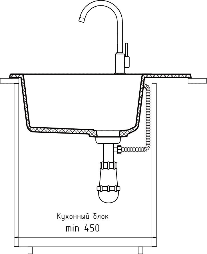 Кухонная мойка GRANFEST RONDO R-580L терракот - фото4
