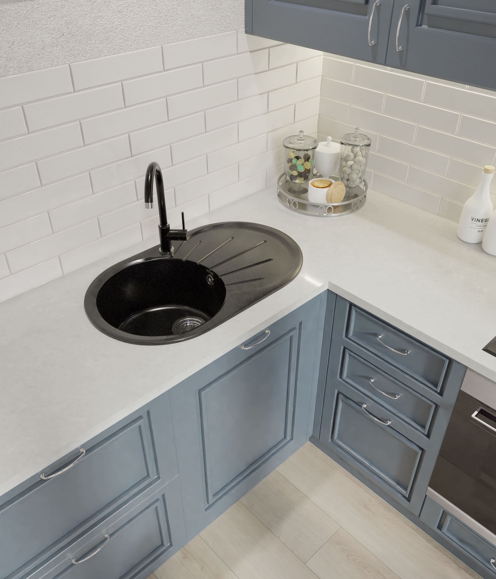 Кухонная мойка GRANFEST RONDO R-750L черный - фото2