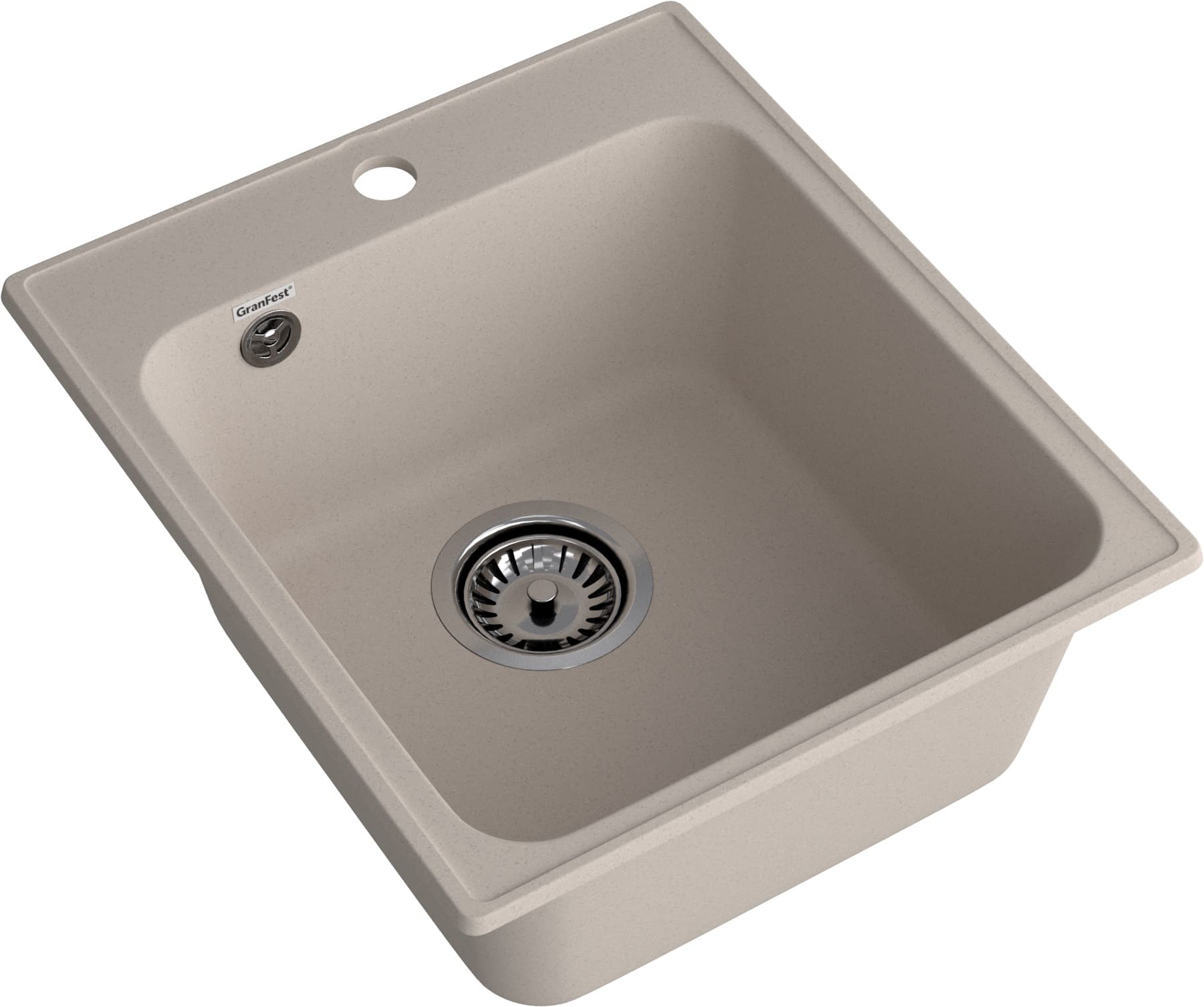 Кухонная мойка GRANFEST QUARZ Z-17 песочный + сифон - фото2