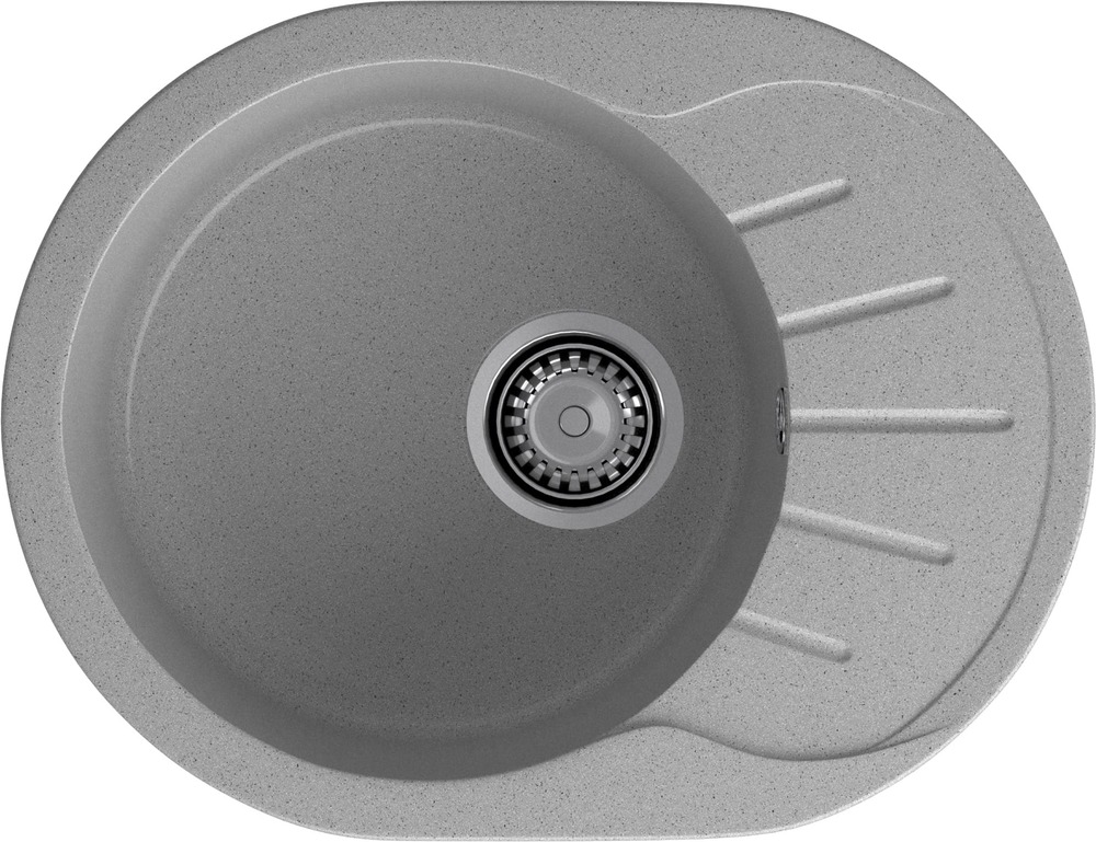 Кухонная мойка GRANFEST RONDO R-580L серый - фото