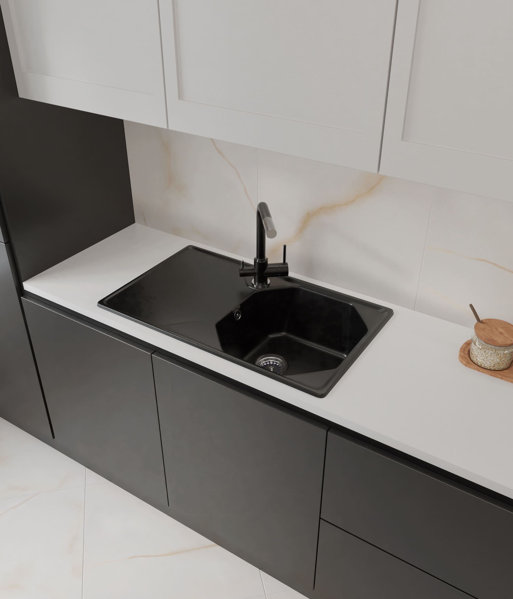 Кухонная мойка GRANFEST UNIQUE U-840L черный - фото3