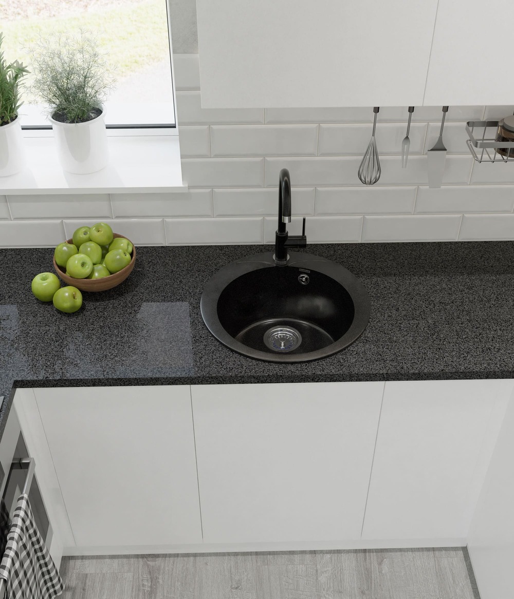 Кухонная мойка GRANFEST RONDO R-480 черный - фото3