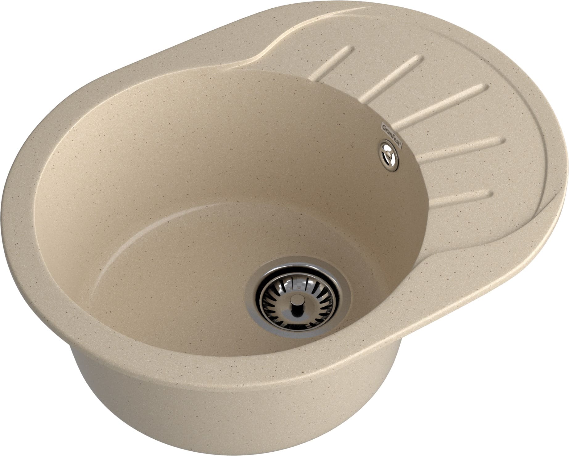 Кухонная мойка GRANFEST RONDO R-580L кашемир - фото2