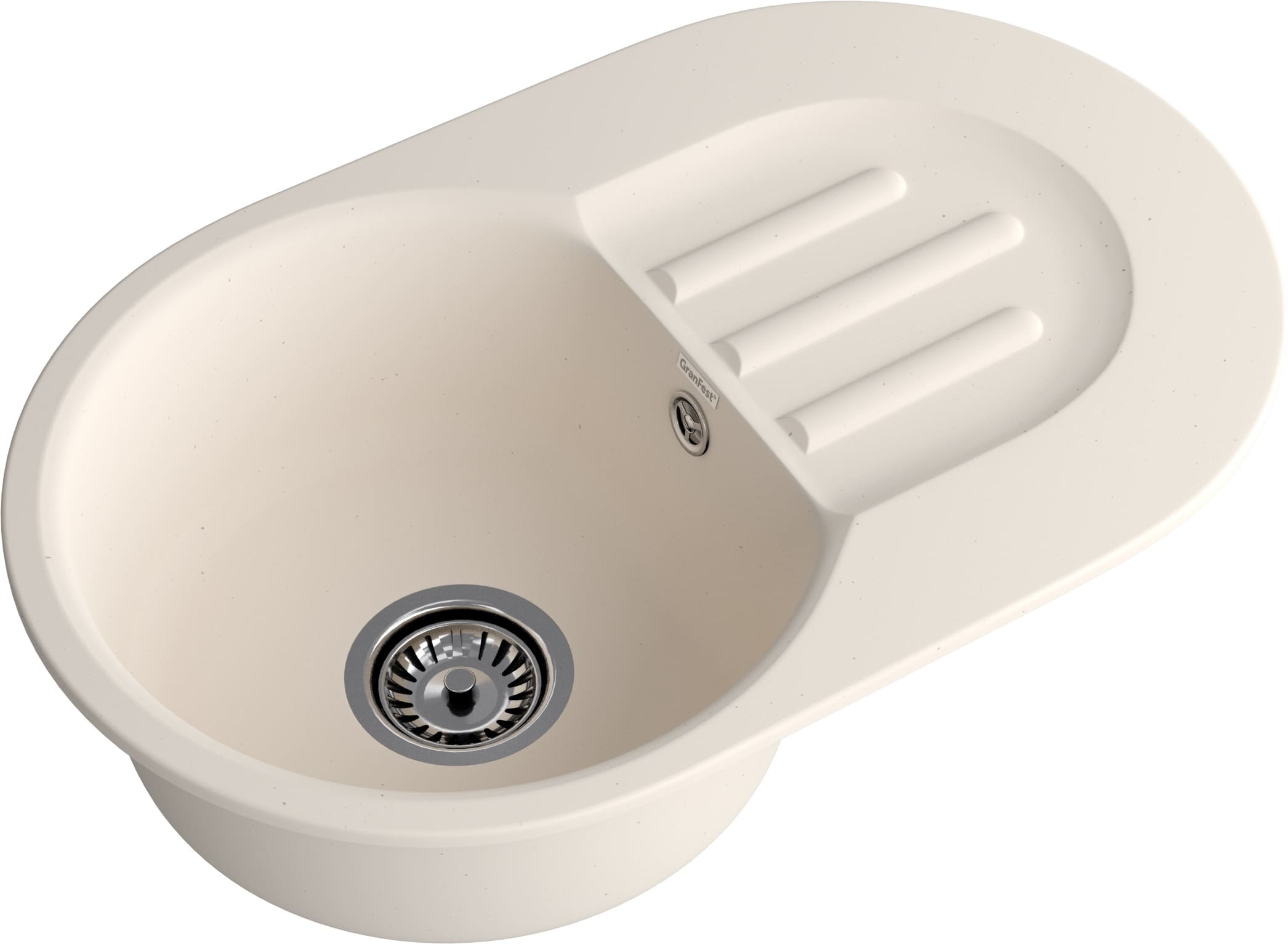 Кухонная мойка GRANFEST SMART SM-685L белый + сифон - фото2