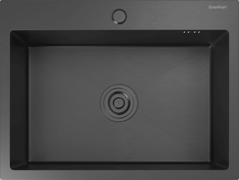 Кухонная мойка из нержавеющей стали GRANFEST METAL 6045 PVD графит - фото