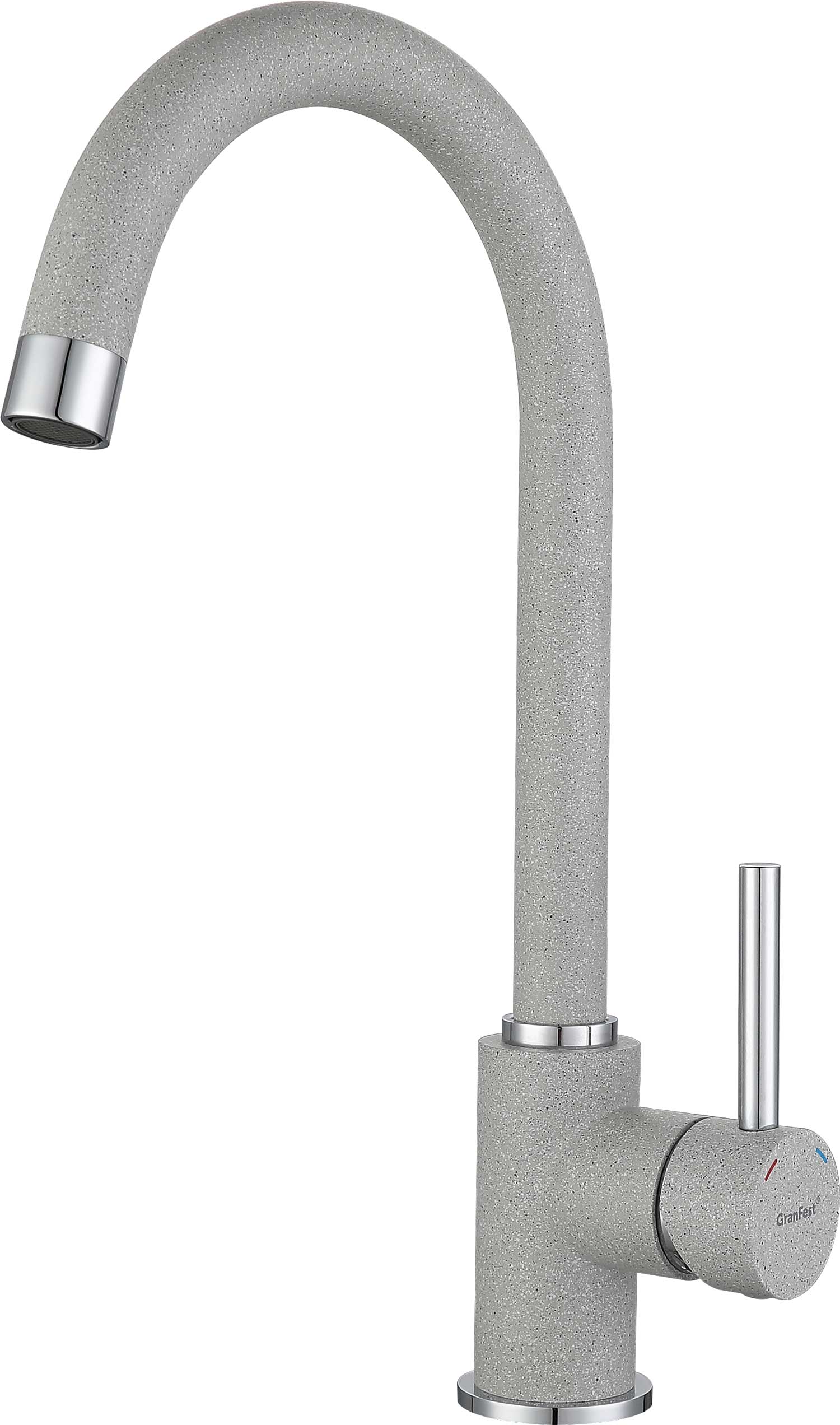 Смеситель для кухни GRANFEST 3650 серый - фото