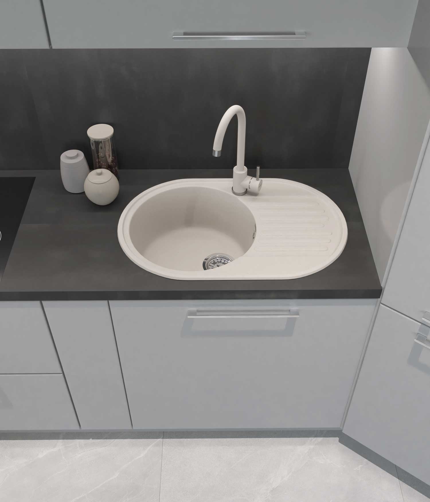 Смеситель для кухни GRANFEST QUARZ Z-5410 белый - фото2