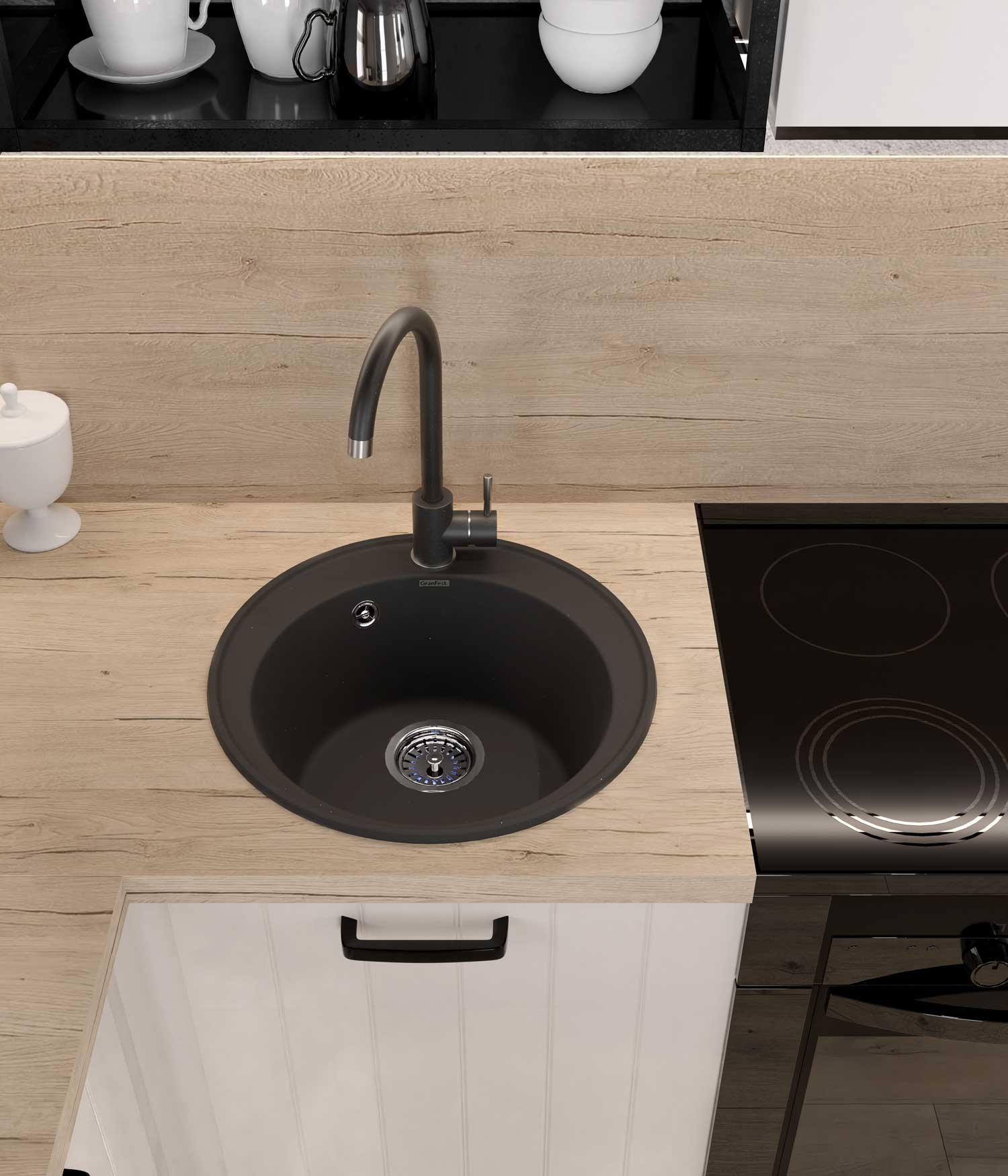 Смеситель для кухни GRANFEST QUARZ Z-5410 черный - фото3