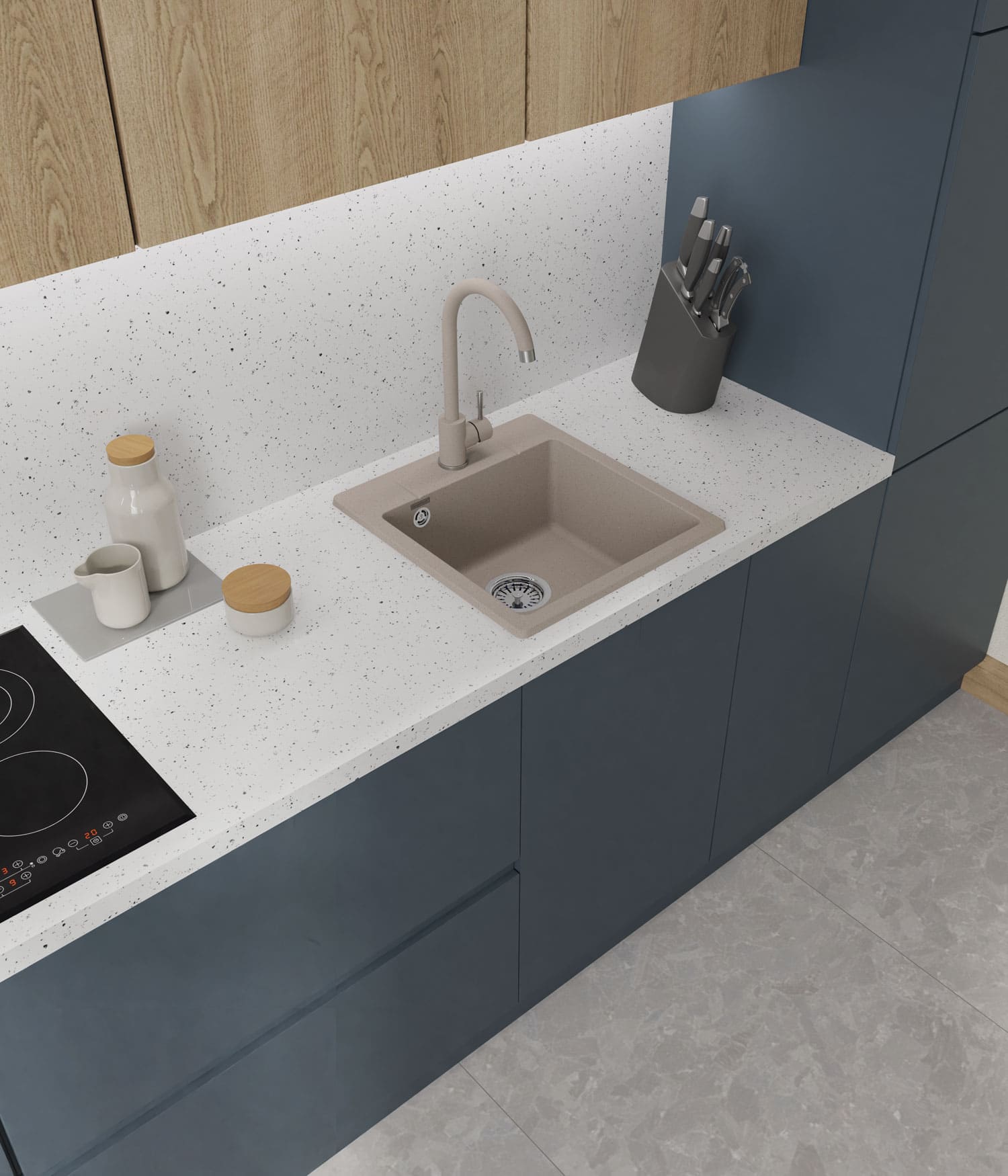 Кухонная мойка GRANFEST URBAN UR-245 песочный - фото4