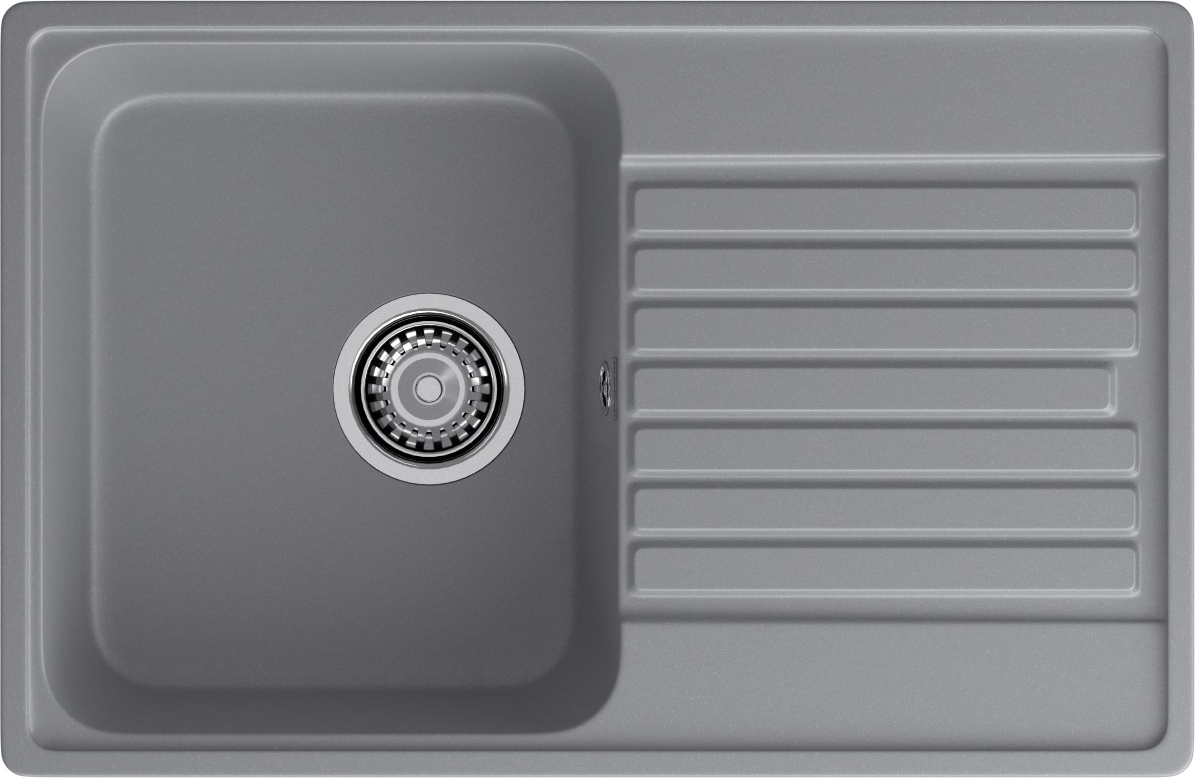 Кухонная мойка GRANFEST QUARZ Z-78 темно-серый + сифон - фото