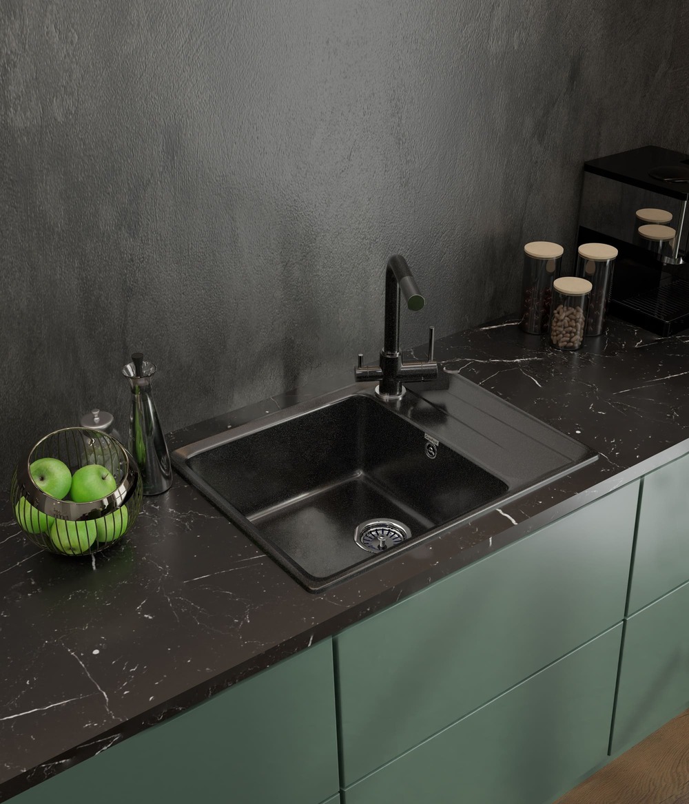 Кухонная мойка GRANFEST LEVEL LV-660L черный - фото3