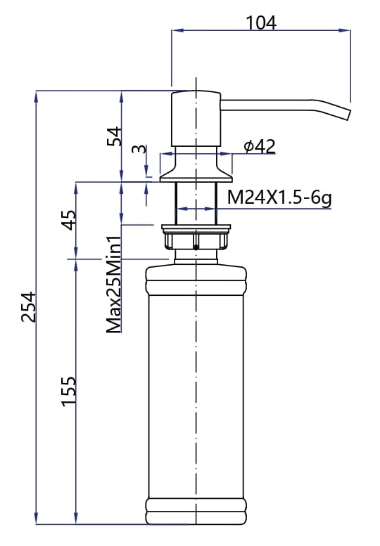 Дозатор GRANFEST QUARZ Круглый Z-5001 черный - фото2