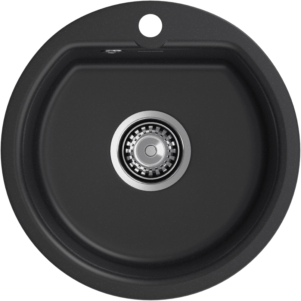 Кухонная мойка GRANFEST SMART SM-435 черный + сифон - фото