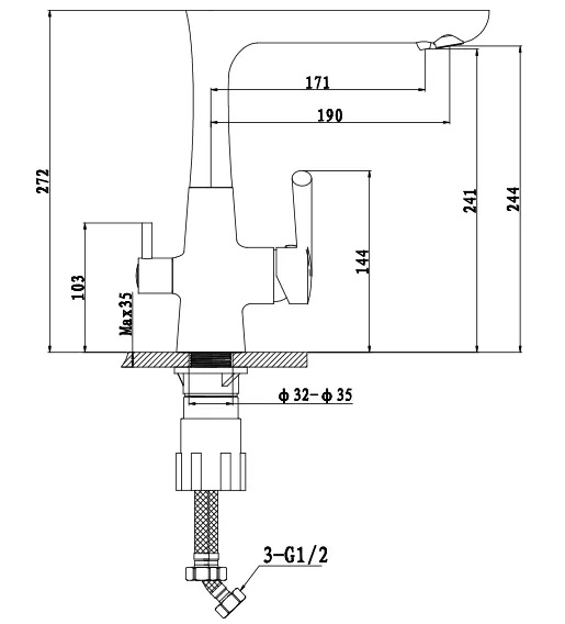 Смеситель для кухни GRANFEST 3223 терракот - фото2