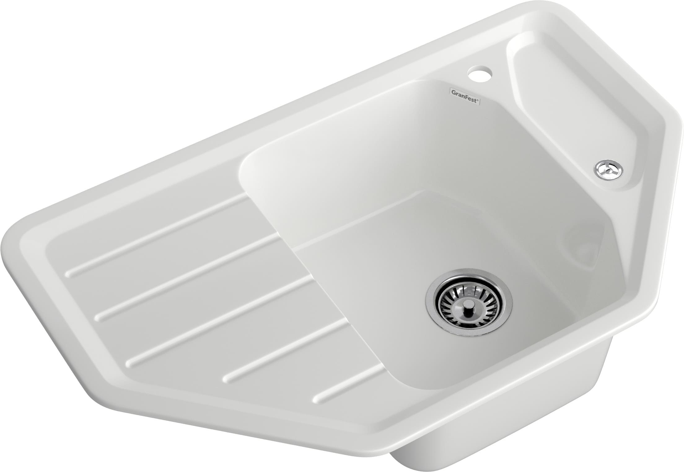 Кухонная мойка GRANFEST CORNER C-800E иней - фото2