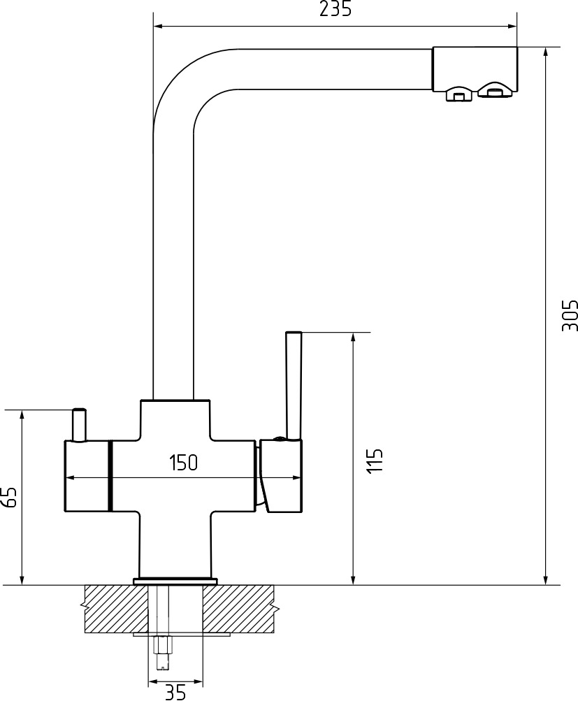 Смеситель для кухни GRANFEST QUARZ Z-5423 белый - фото3