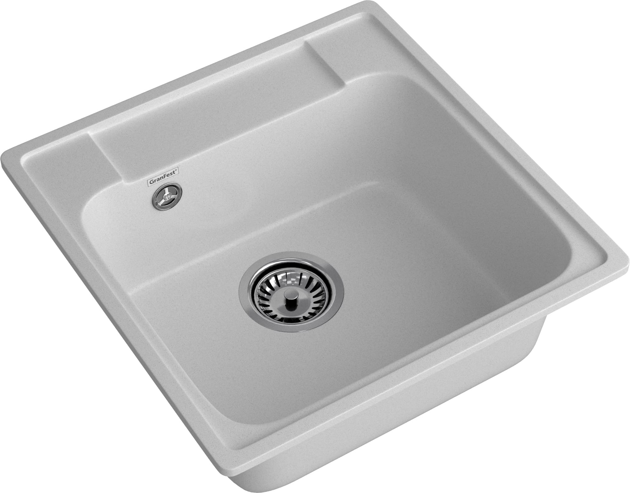 Кухонная мойка GRANFEST QUARZ Z-48 серый + сифон - фото2