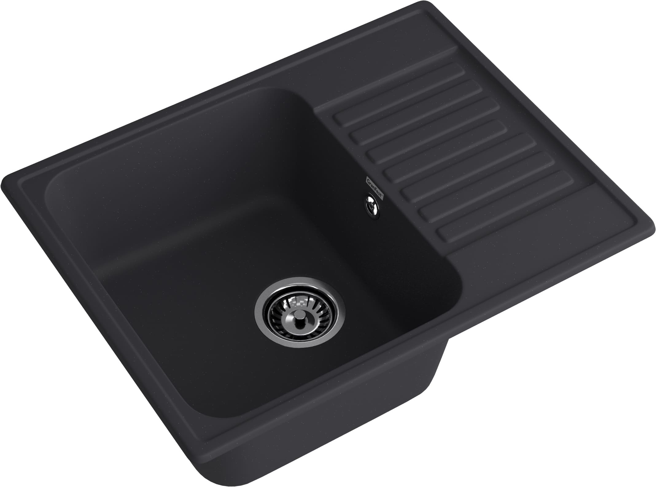 Кухонная мойка GRANFEST QUARZ Z-13 черный + сифон - фото2