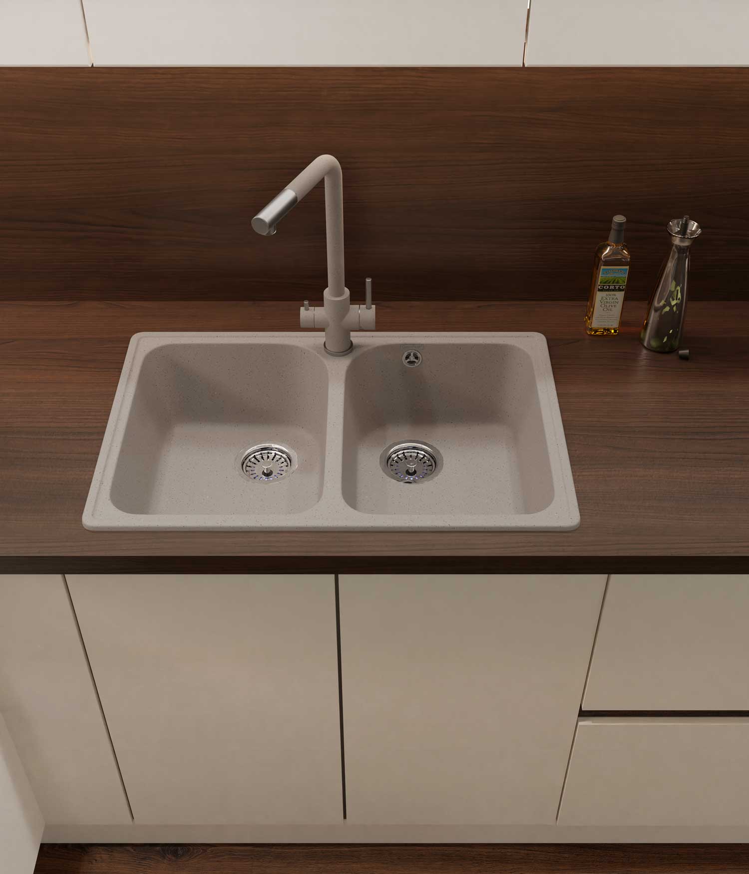 Смеситель для кухни GRANFEST QUARZ Z-5421 песочный - фото3