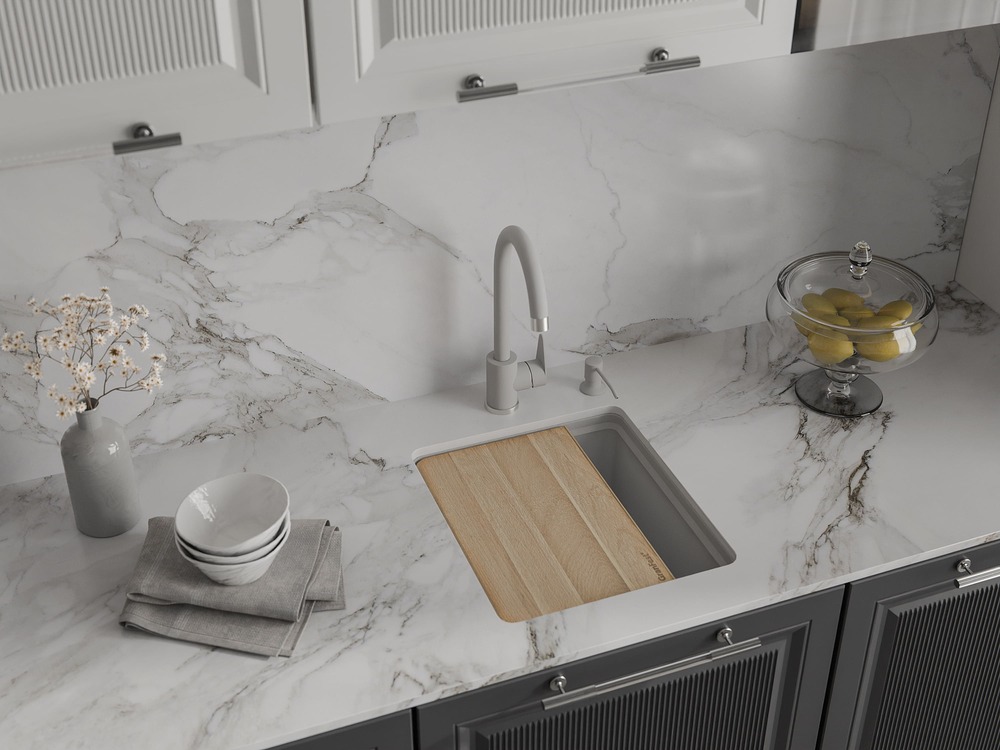 Кухонная мойка GRANFEST URBAN UR-4540 серый - фото2