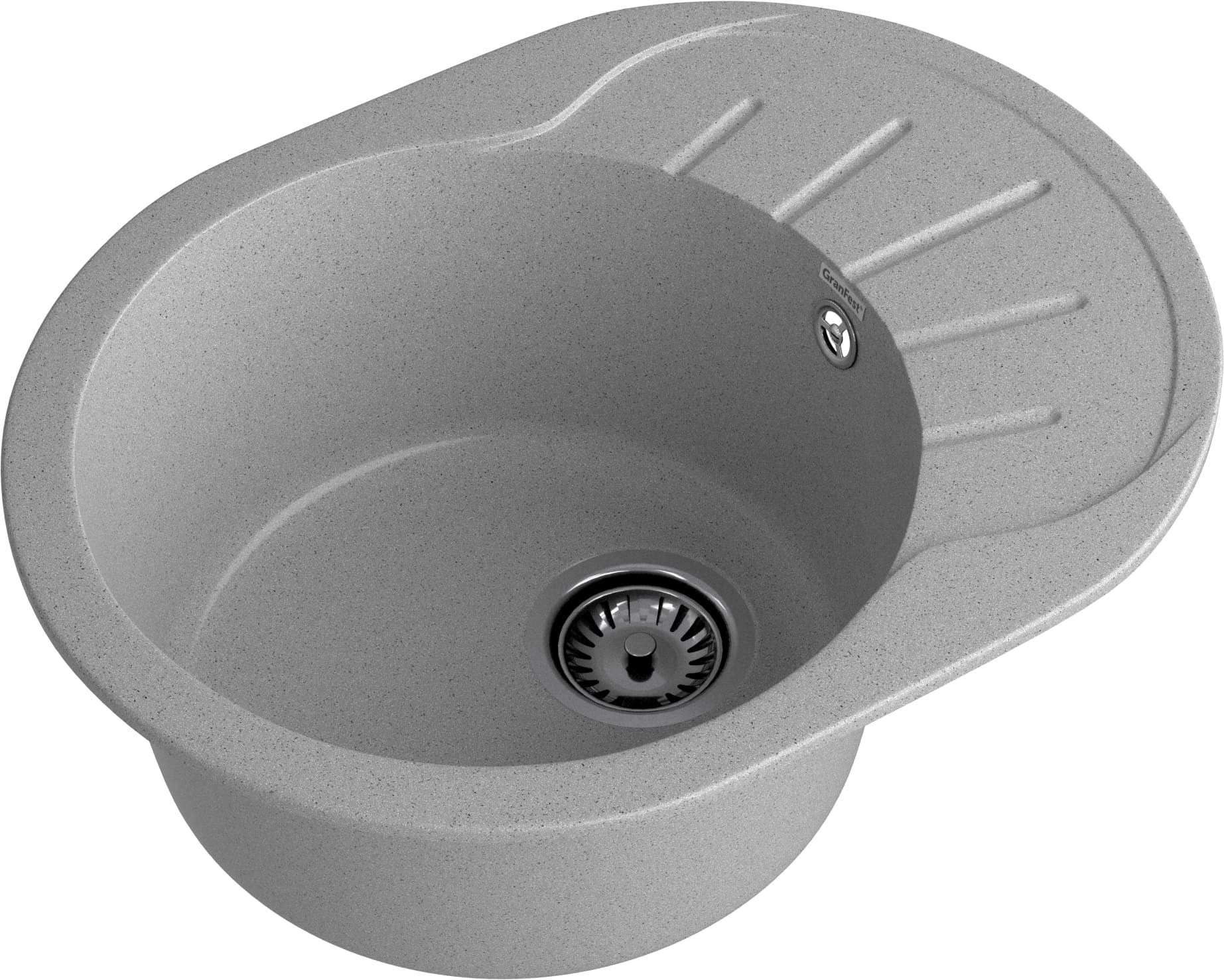 Кухонная мойка GRANFEST RONDO R-580L серый - фото2