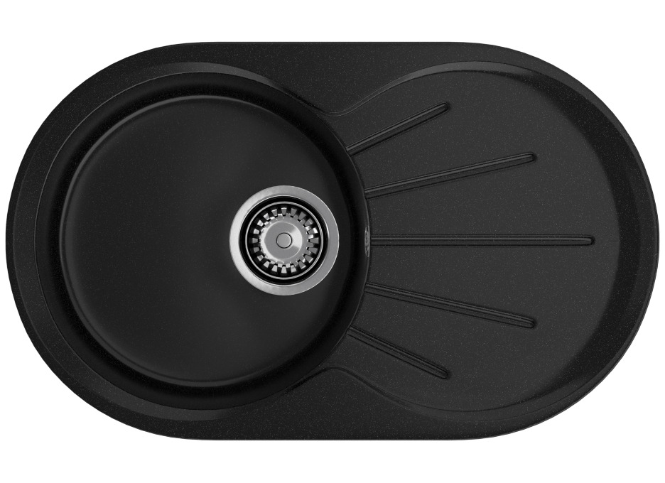 Кухонная мойка GRANFEST RONDO R-750L черный - фото