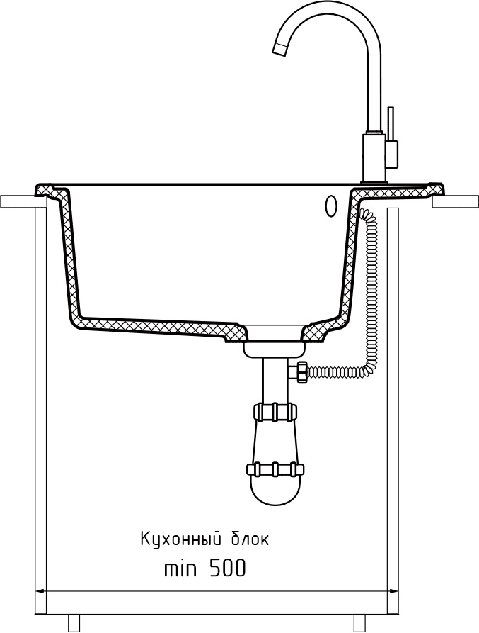 Кухонная мойка GRANFEST URBAN UR-857L белый - фото4