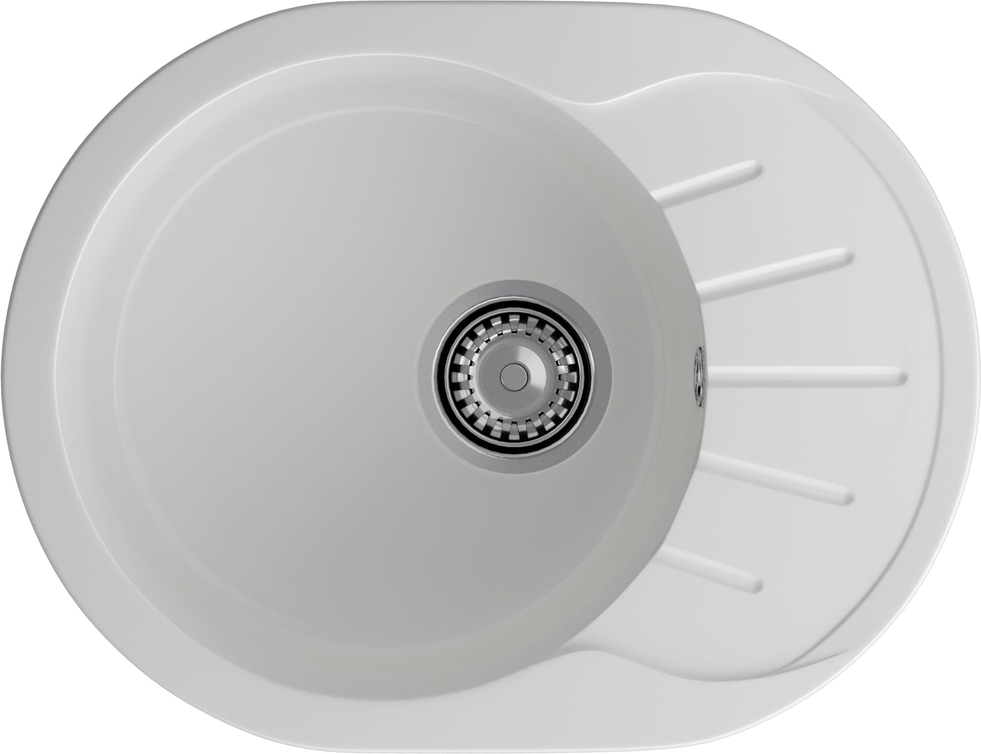 Кухонная мойка GRANFEST RONDO R-580L иней - фото