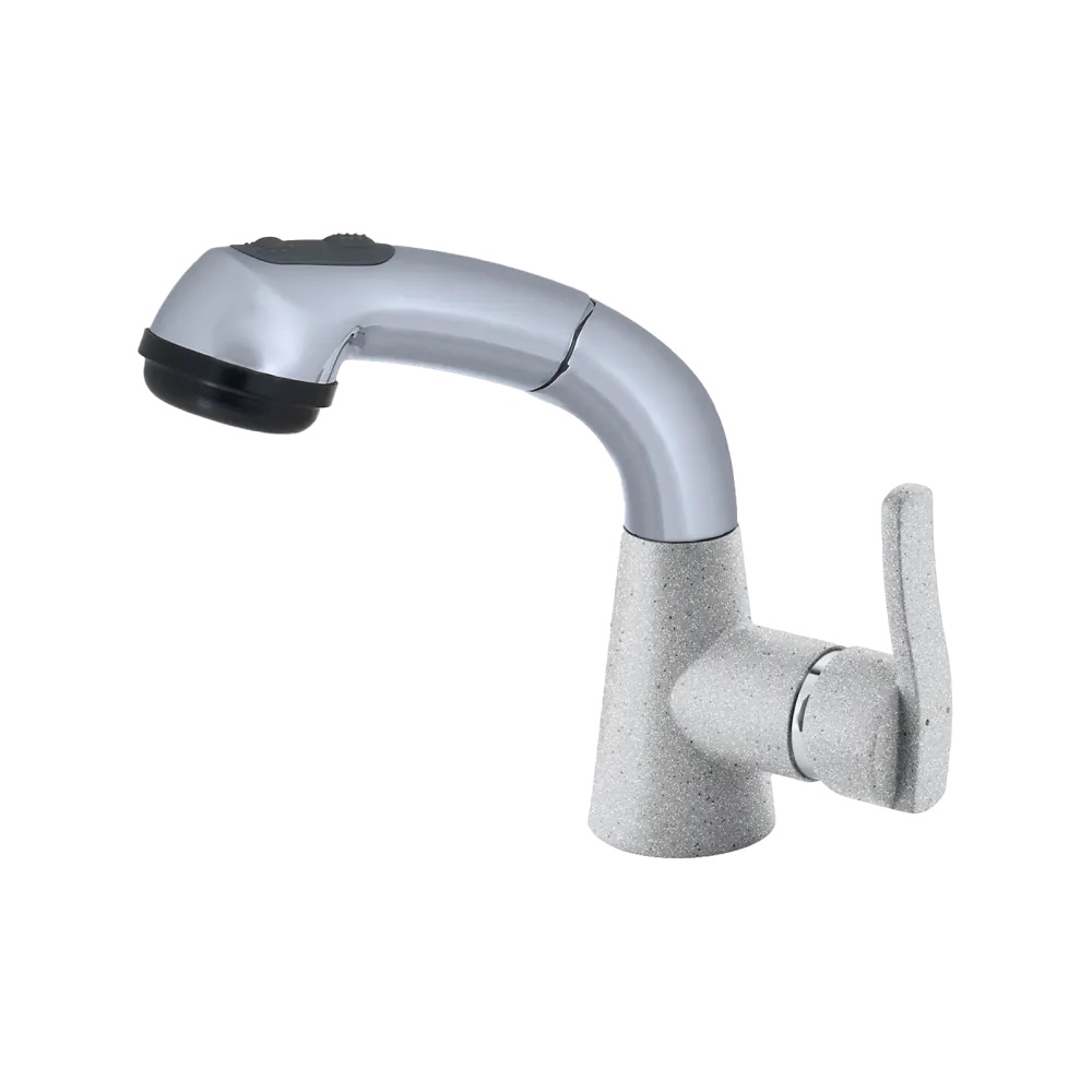 Смеситель для кухни GRANFEST 3773 серый - фото