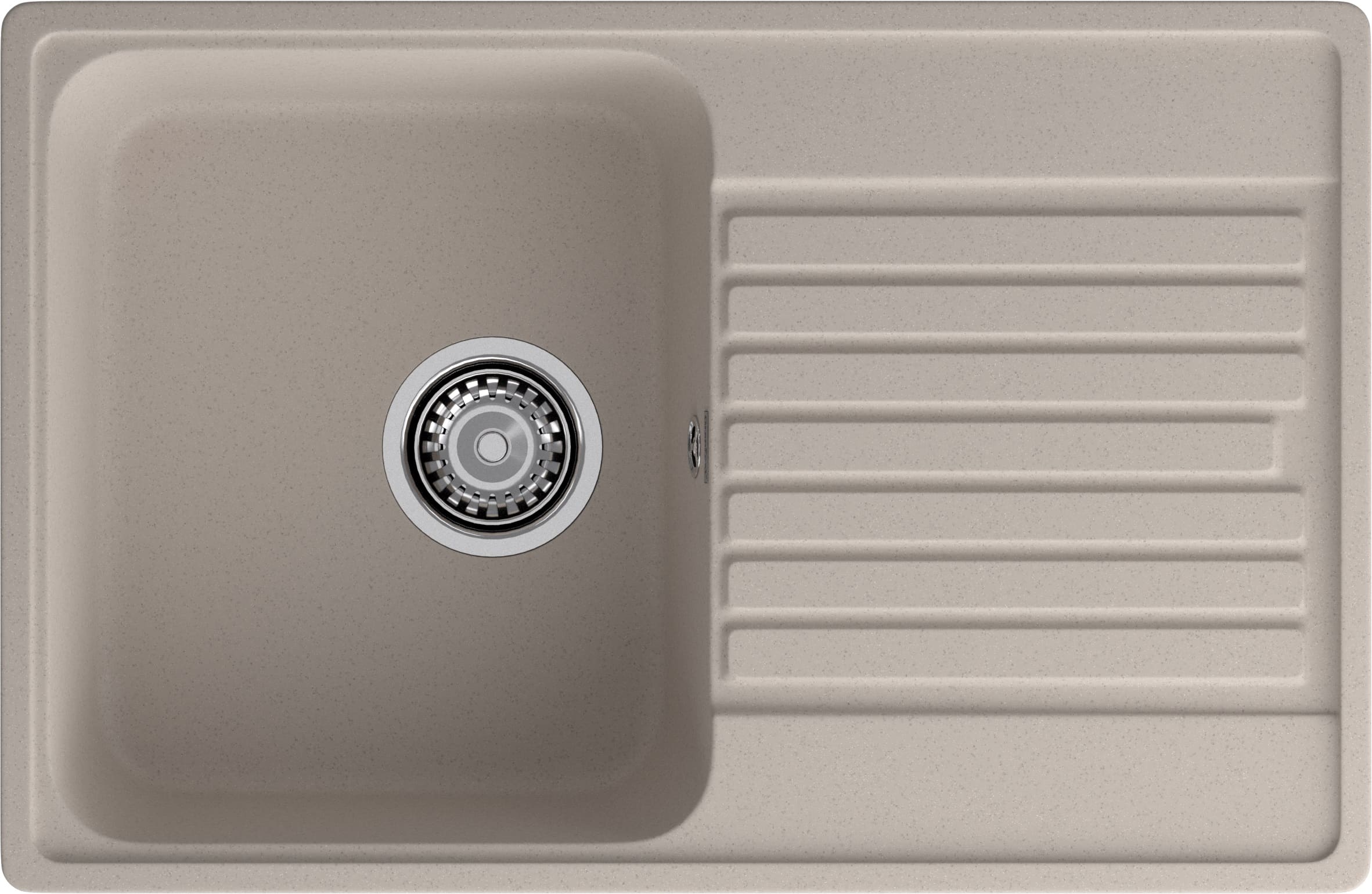 Кухонная мойка GRANFEST QUARZ Z-78 песочный + сифон - фото
