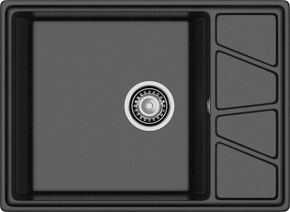Кухонная мойка GRANFEST VERTEX V-680L черный - фото